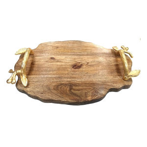 Bandeja de Servicio de Alimentos de Diseño Fantástico, Hecha a Mano, Redonda, de Madera, para Servir Dulces, para Proveedor Mayorista - Product Image 5