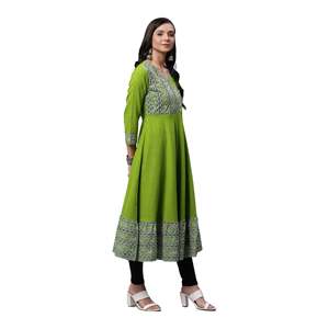 Kurta ผ้าฝ้ายพิมพ์ลายผู้หญิง Angrakha สไตล์ - Product Image 3