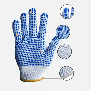 Gants tricotés en polyester de calibre 13 à usage industriel Gants à pois en PVC d'un seul côté Gants confortables en coton doux pour le travail XL Food - Product Image 5
