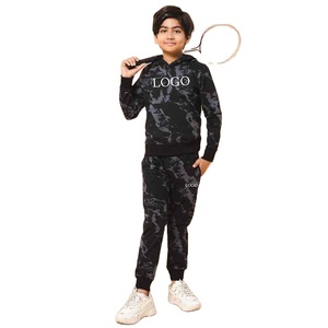 Sudadera con capucha y logotipo personalizado para bebé, pantalones con puños acanalados y pantalones, chándal para niños en edad adolescente - Product Image 1
