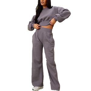 Logo personnalisé vêtements de sport survêtement entraînement Fitness polaire sweat et pantalons de survêtement coton survêtement ensembles survêtement femmes 2026 - Product Image 2