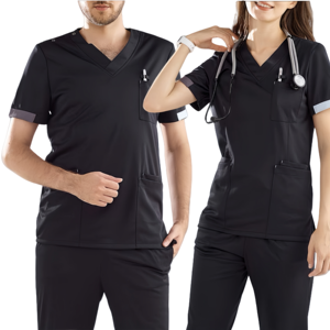 2025 Unisex personalizable multicolor Hospital Scrubs traje elástico enfermera uniformes impreso Doctor ropa de trabajo verano caliente Spandex - Product Image 1
