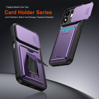 Coque de protection antichoc et anti-traces de doigts de haute qualité avec porte-cartes et protection coulissante pour appareil photo pour Honor 600 Smart 5G
