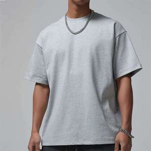 Camisetas estampadas de moda para hombre, camiseta gruesa de algodón, camisetas lisas de talla grande de 400g/m2 - Product Image 4