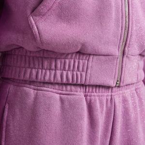 Ensemble de survêtement pour femme élégant et brillant avec logo personnalisé en strass, à capuche, décontracté, ample, à épaules tombantes, deux pièces, jogging, survêtement de luxe - Product Image 5