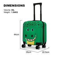 Sac à roulettes 18 pouces pour enfants, valise de voyage légère pour enfants, bagage avec roues, dessin animé, design animal, avion, cabine