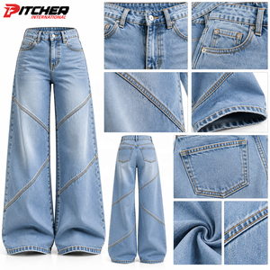 Jeans de Mezclilla Personalizados para Mujer, Jeans Stovepipe de Mezclilla Rígida para Marcas de Moda, MOQ Bajo, Producción de Marca Privada - Product Image 6