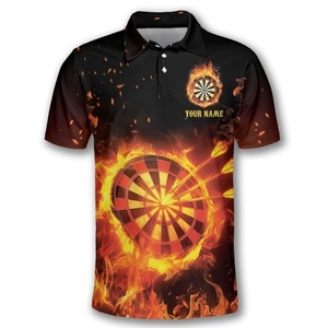 Polo à sublimation pour tournoi de fléchettes personnalisé Vêtements de sport évacuant l'humidité avec tissu confortable pour les joueurs et les clubs - Product Image 5