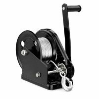 Treuil manuel de 1200 lb avec câble en acier de 10 m et crochet pour remorquage de bateau, remorque et levage de scène