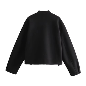 Chaqueta de Mujer Otoño/Invierno 2025, Nueva, Informal, Holgada, Larga, de Satén, Algodón, Felpa, Transpirable, con Cuello Desmontable - Product Image 3