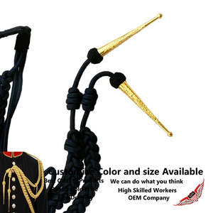 สายรัดไหล่สีดำพร้อมป้ายสีเงินด้านซ้าย สายรัดไหล่สีดำเนื้อผ้าไหมพร้อมป้ายสีทอง - Product Image 3