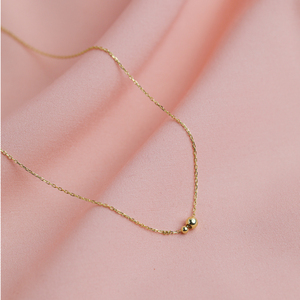 Collier à breloque artisanal moderne en forme de boule unie, fiançailles et mariage, bijoux en argent sterling 925 faits à la main en Turquie pour femmes - Product Image 2