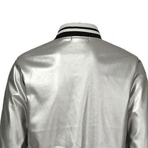 Chaqueta ligera para hombre Chaqueta de satén elegante Diseño Loose Fit Nylon Exterior Shell Chaqueta de satén de poliéster con cremallera completa de moda - Product Image 5