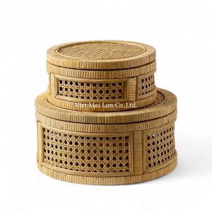 Handwoven <b>Rattan</b> Multifunction <b>Storage</b> <b>Box</b> with Bohemian Style Customizable Dimensions & Weight for Home Organization Vietnam - Product Image 1