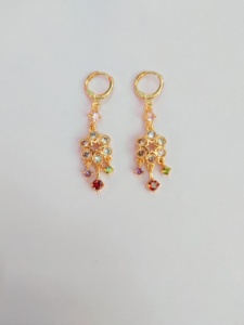 ชุดต่างหูพร้อม22CT สีทองรูปทรงกลมดีไซน์ทันสมัยชุดต่างหูแฟนซี - Product Image 5