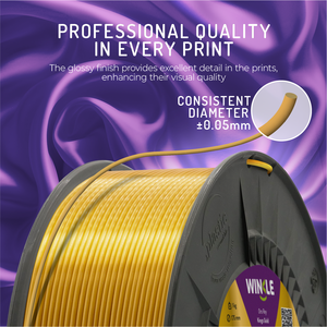 Filamento PLA de Seda WINKLE de 1.75 mm, Dorado, 1 kg, Impresora 3D, Alta Precisión, Material Biodegradable Suave, Fácil de Imprimir, Venta al por Mayor, FDM - Product Image 3
