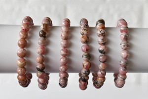 Bracelet de perles rondes en rhodochrosite rose pure naturelle de 8 mm pour la méditation, bijoux unisexes pour les amoureux, vente en gros - Product Image 5