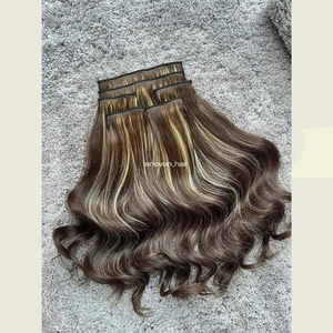 Extensiones de cabello humano Premium CLIP IN de cabello vietnamita con técnica eslava para un aspecto europeo suave y sedoso - Product Image 4