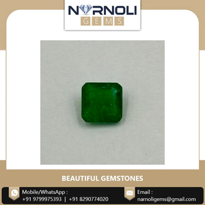 Piedra preciosa de corte Octágono de Esmeralda Natural de 1,00 quilates de grado Superior 6,4mm x 6,3 verde sin tratar para joyería de collar - Product Image 3