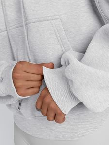 Top corto informal personalizado para mujer Sudadera con capucha 100% algodón transpirable Streetwear para invierno - Product Image 6