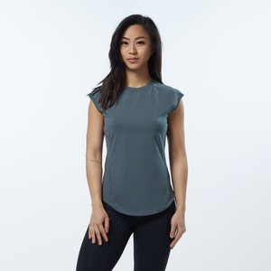 T-shirt en coton pour femmes à manches courtes léger col rond t-shirt mode haut confortable pour la tenue quotidienne d'été - Product Image 4