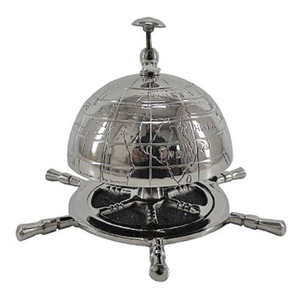 Cloche de bureau en laiton fini antique sur socle en bois cloche de bureau en métal de Style américain utiliser des cadeaux décoratifs de table d'hôtel et de bureau - Product Image 3