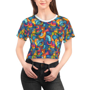 <b>Top</b> Trendy Look Best Selling Women Sublimation <b>Crop</b> <b>Top</b> T Shirt Best New Arrival Fashion Outfit Sublimation Women <b>Crop</b> <b>Top</b> - Product Image 1