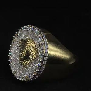 GIA Certified Best Prices para anillos de plata de ley fina unisex VVS Moissanite Diamond Gold Plating Totalmente Iced Hip-Hop Weddings - Product Image 2