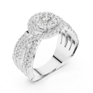 Anillo de Diamante Redondo Cultivado en Laboratorio en Oro Blanco de 14K para Mujer |   Regalo de Aniversario |   Diamante Cultivado Nuevo - Product Image 4