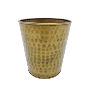 Juego de macetas de forma redonda de Metal de Color dorado moderno de 3 tamaños medianos para decoración de macetas para sala de estar y jardín - Product Image 4