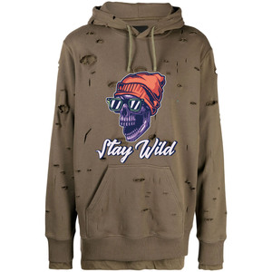 บริการ OEM เสื้อฮู้ดดี้พิมพ์ลายแบบกำหนดเอง ล้างสีแบบแอซิดวอช ขอบดิบ สไตล์ฮิปฮอป ผ้าฝ้าย 100% ทรงปกติ แห้งเร็วและระบายอากาศได้ดี - Product Image 1