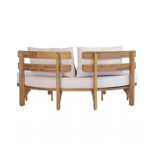 Canapé-lit rond en teck pour extérieur, salon de jardin, bord de piscine, mobilier de villa et de resort - Product Image 3