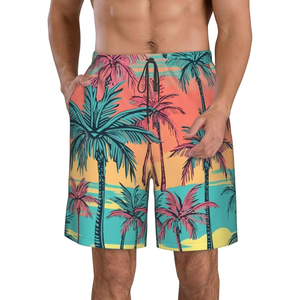 Verano logotipo personalizado Hawaii sublimación pantalones cortos de playa hombres impreso secado rápido transpirable 100% poliéster pantalones cortos de baño - Product Image 3