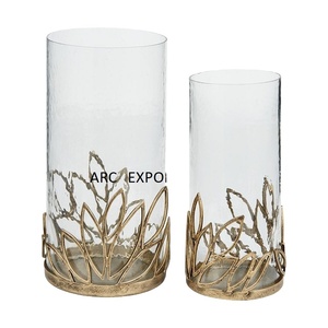 Vase à fleurs et pots en verre pour décoration de table, lot de 2 vases ronds pour chambre à coucher à vendre - Product Image 1