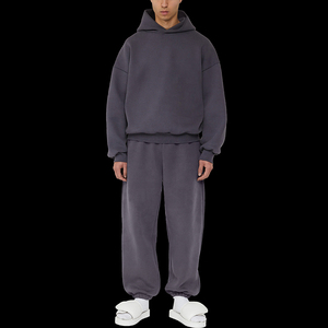 Personalizado de alta calidad de algodón chándal hombres sudaderas con capucha y pantalones de chándal de lujo de gran tamaño pantalones de chándal unisex conjunto de Sudadera con capucha - Product Image 4