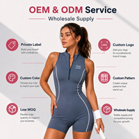 Pakaian Olahraga Wanita Satu Potong Kustom, Romper Cepat Kering, Elastis, untuk Kebugaran, Tenis, Yoga, Latihan, OEM ODM, Pemasok Grosir Cina, 7 Hari