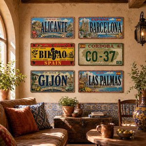 Plaque Métallique Vintage Espagne, Décoration Murale Rustique Rétro pour Bar à Tapas ou <span class=keywords><strong>Garage</strong></span> - Product Image 3