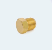 Tapón de latón forjado de 1/4 pulgada SAE con cabeza hexagonal y sellado, rosca UNF 7/16-20, tapa de extremo mecanizada por CNC para líneas de refrigeración HVAC