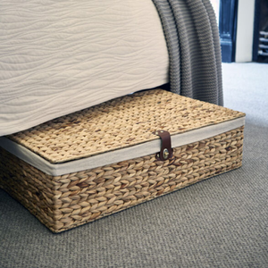 ตะกร้าเก็บของใต้เตียงผักตบชวาแบบวินเทจผ้าทอจากเวียดนาม - Product Image 5