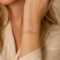 Bracciali regolabili con elefante e cuore in ottone smaltato rosa, catene a maglia placcate oro 18K, ciondoli a forma di animale, gioielli all'ingrosso