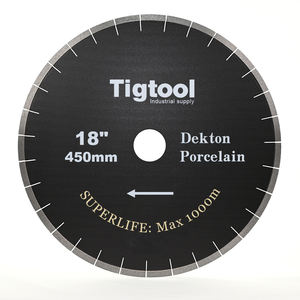 18" 450mm Dekton/Porcelain/Sintered Stone Silent Blade <strong>Superlife</strong> Max 1000m Chip-Free Cutting 45&deg; Miter Cutting Tigtool - Product Image 1