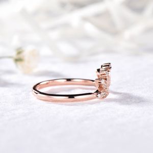 Bague de fiançailles en or 14kt diamant de luxe nouveau design en or massif bagues de bijoux fins avec bague en diamants véritables - Product Image 2