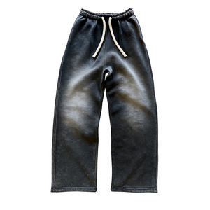 Pantalones rectos lavados con ácido personalizados unisex con cordón y bolsillos laterales estilo Hip Hop pantalones cálidos de invierno para hombres - Product Image 3