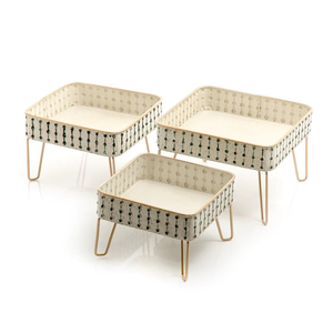 Set of Two Metal Chocolate Platter and <b>Stand</b> Hotel Ware Tableware Dessert and <b>Cupcake</b> Serving Trays for Kitchen Accessories - Product Image 3