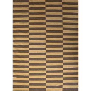 Alhambra Gold Flat Weave Wool <b>Rugs</b> Handmade Striped Rectangle Jute <b>Rugs</b> for Home for Bedroom Bedside Hallway Use-Model Dwrm-176 - Product Image 1