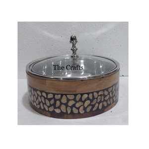 Casserole en acier inoxydable avec couvercle en bois, forme ronde, casserole pour restaurant - Product Image 3