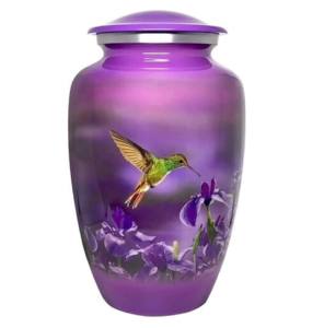 Urnes de crémation adultes en aluminium de thème de plage classique avec les urnes funéraires en métal de finition bleue pour les cendres humaines. - Product Image 2