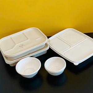 High-end 3-4-5 compartments Cornstarch Biodegradable Food Storage Container Eco Friendly Disposable <b>Lunch</b> <b>Box</b> for Hot Selling - Product Image 5