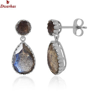 Pendientes colgantes de plata 925 al por mayor con joyas de piedras preciosas labradoritas personalizadas estilo clásico para bodas y fiestas - Product Image 6