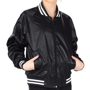 แจ็คเก็ตนักบินซาตินวินเทจสำหรับทุกเพศแขนยาวฤดูหนาวกันน้ำกันลมระบายอากาศมีซิปปรับแต่งได้เคลือบ - Product Image 1